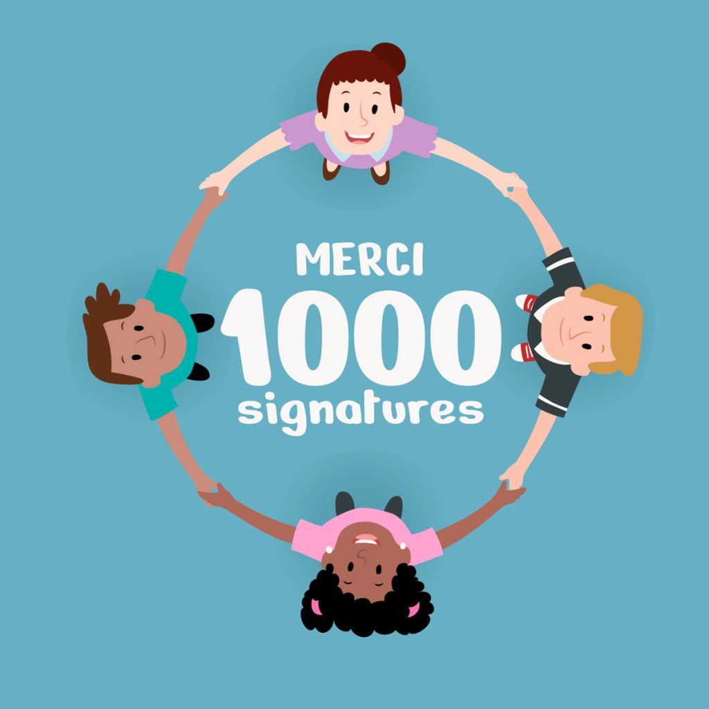 1000 signatures pour notre école !