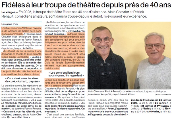 Article Théâtre Le Verger